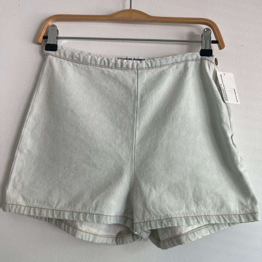 AA high waisted denim shorts (light wash indigo)